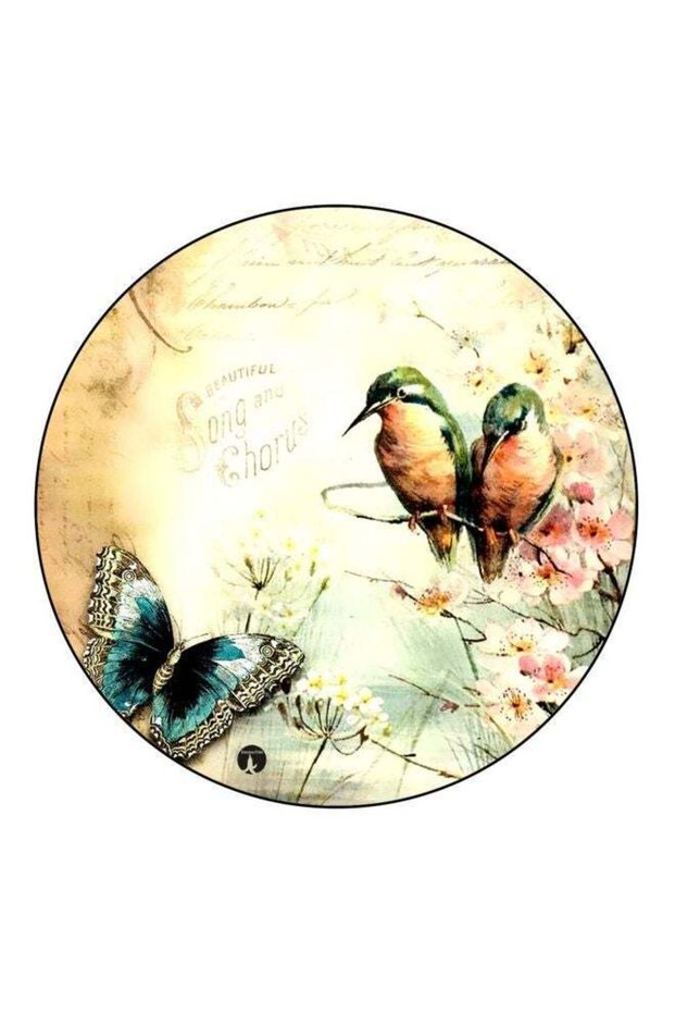Nature Printed Fridge Magnet Beige/Blue/Green 5.5cm