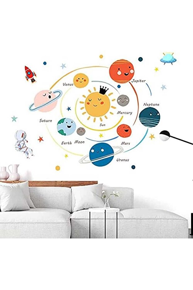 Planets Wall Sticker Solar System Wall Decals Children Wall Décor Removable Art Decor Space Decorat