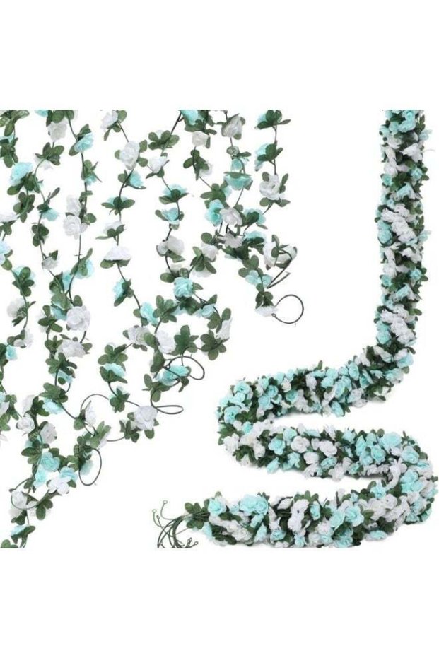 5PCS Garland, Artificial Rose Wreath Flower Plant Fake Flowers Hanging Rose Ivy, Birthday Party Val