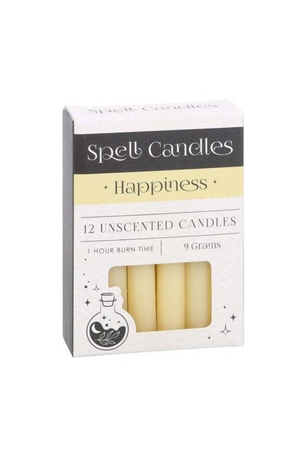 Yellow Spell Candles Pack of 12 Happiness