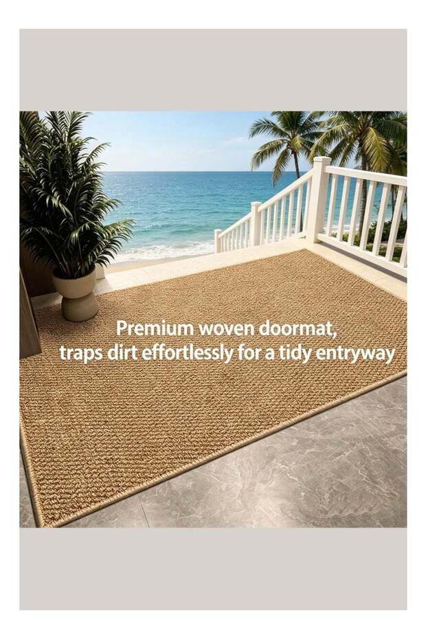 Sisal-Look Entrance Door Mat, Wear-Resistant Sand Scraping Dust Removal Doormat, Waterproof Anti-Sl