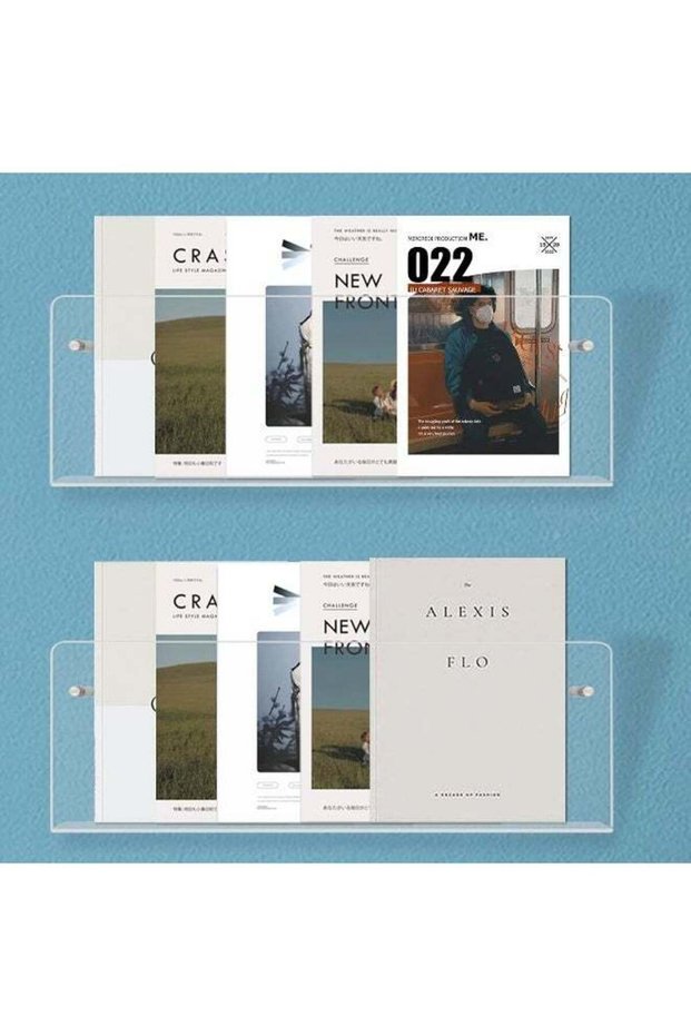 Acrylic Brochure Holder Wall Mount 2Packs Clear Hanging Magazine Rack