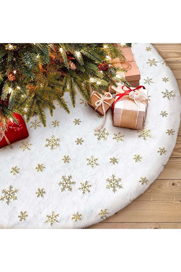 48 inch Christmas Tree Skirt Faux Fur Xmas Tree Skirt Christmas Decorations Holiday Tree Ornaments