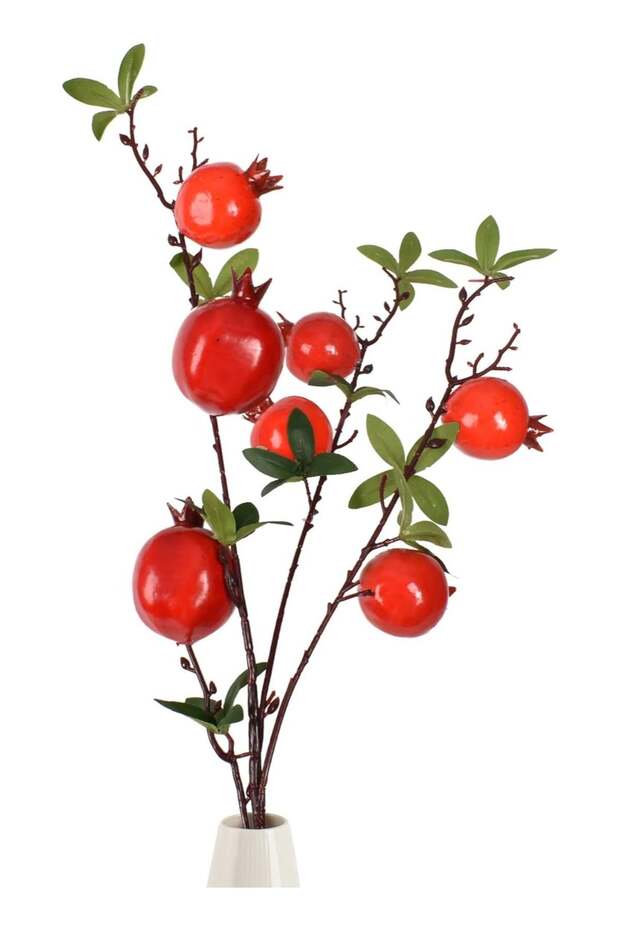 LATIFA Artificial Pomegranate Branch, Lifelike Simulation, 33-inch for Home Decor 1 Branch