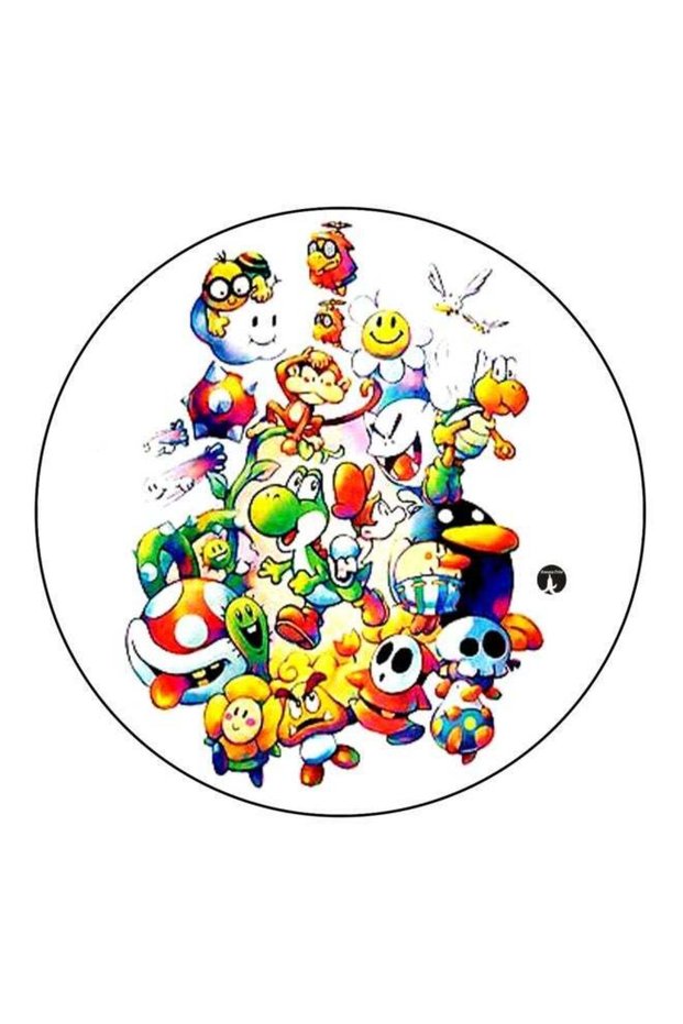 Cartoon Character Printed Fridge Magnet White/Yellow/Blue 5.5cm