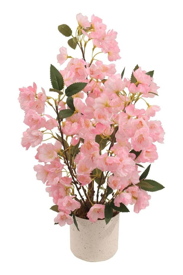 Artificial Cherry Bonsai Tree 50cm with Pot, Pink Sakura Blossom Faux Plant, Decorative Indoor Bons