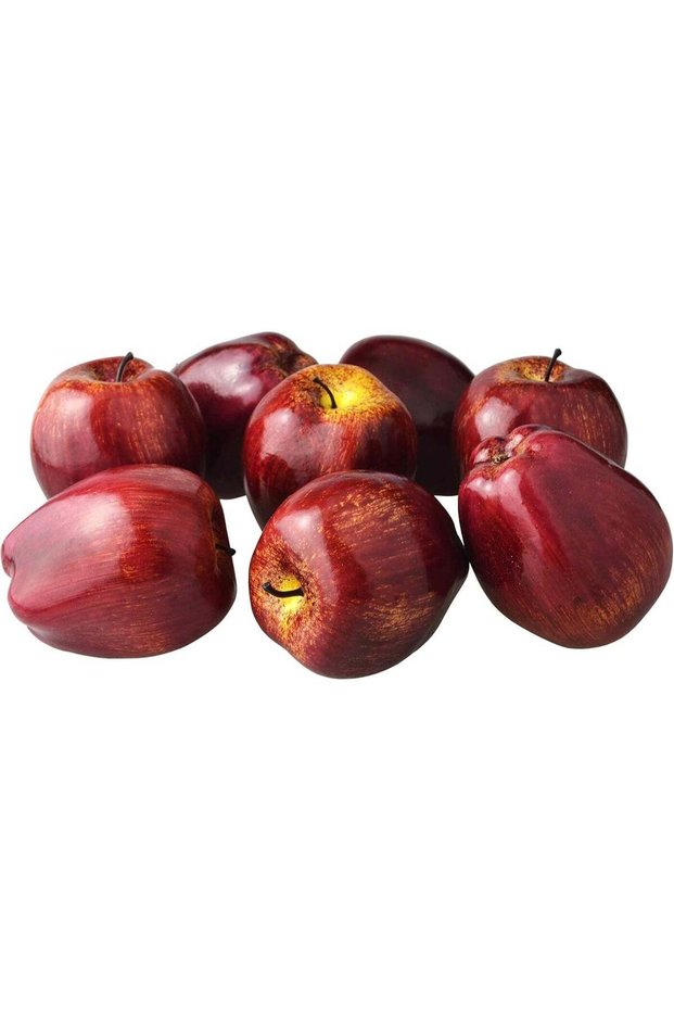 LATIFA 8 Pcs Simulation Lifelike Artificial Fruits Red Delicious Apples Set for Home Decor