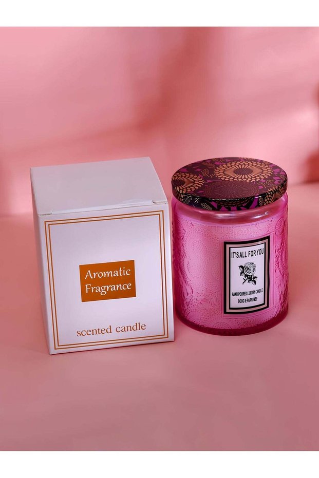 Premium Bluebell Scented Soy Wax Candle - Large Embossed Glass Jar - Handmade Aromatherapy Candle f