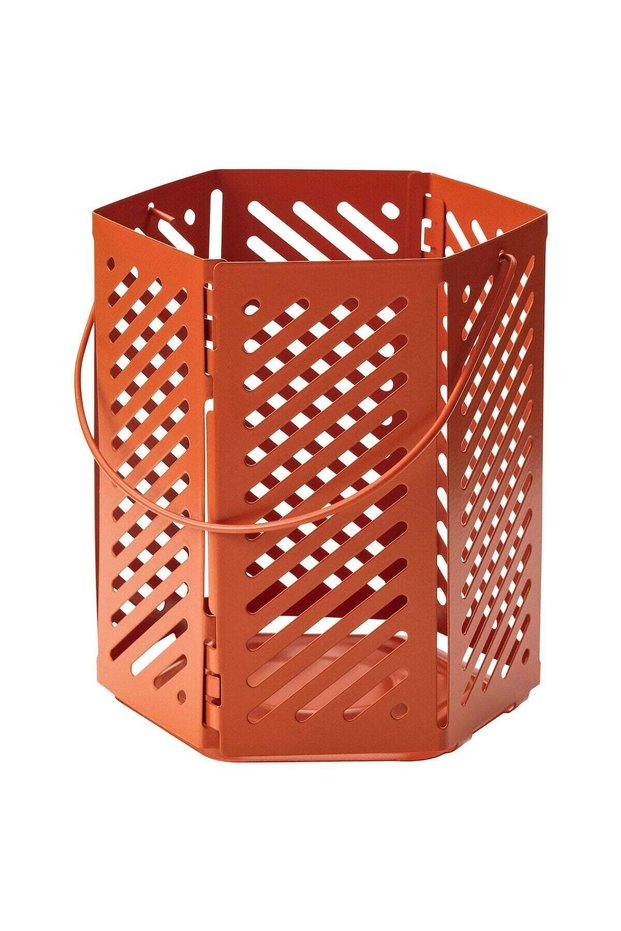 Lantern for tealight, brown-orange, 12 cm