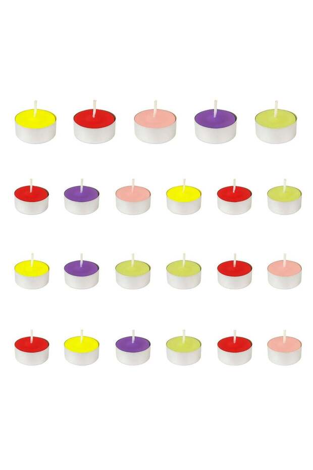TeaLights Scented Candles Multi Color, Tea light Candles, Multi Color Diya Smokeless Dripless Long