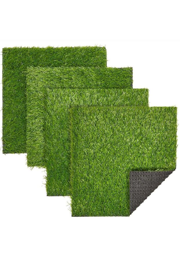 Artificial Grass Mat – 4 Pcs 30.5 x30.5 cm Realistic Mini Turf Squares for DIY Crafts, Fairy Garden