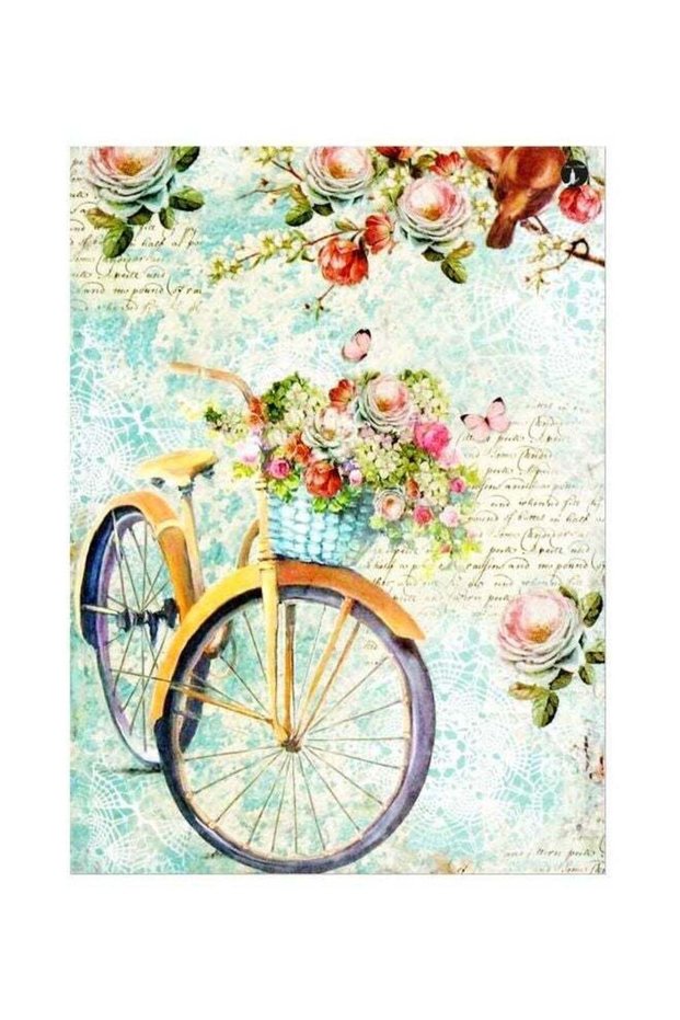 Floral Themed Metallic Plate Pink/Grey/Yellow 20x15cm