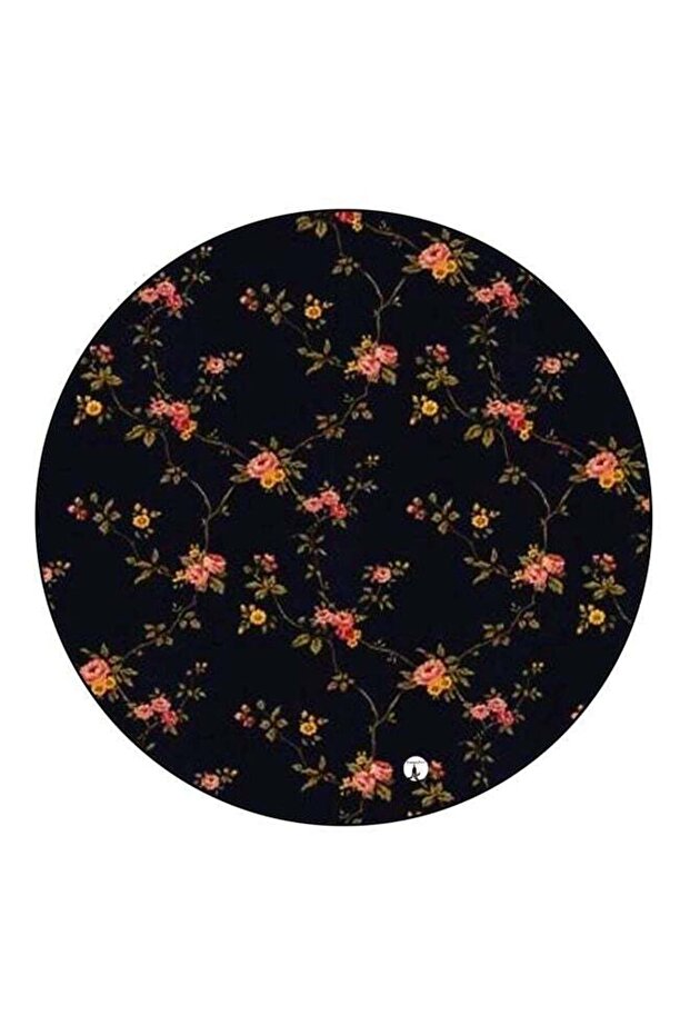 Floral Printed Fridge Magnet Black/Pink/Green 5.5cm