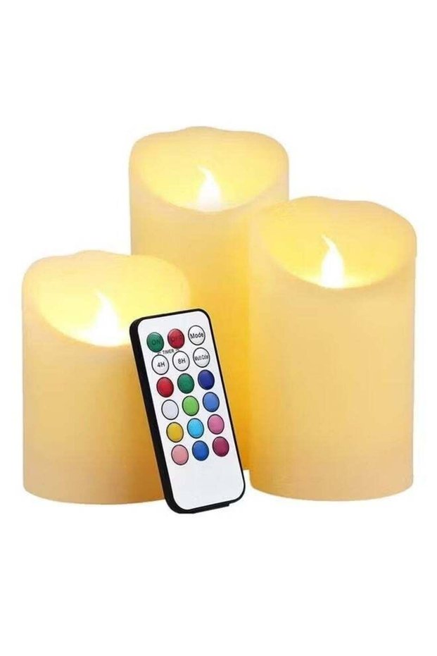 3-Piece Color Changing Flameless Candle Set Multicolour