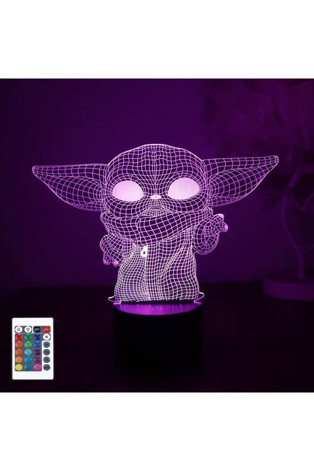 ARS 16 Colors 3D Night Light with Hologram Effect - Remote Control LED Illusion Table Lamp