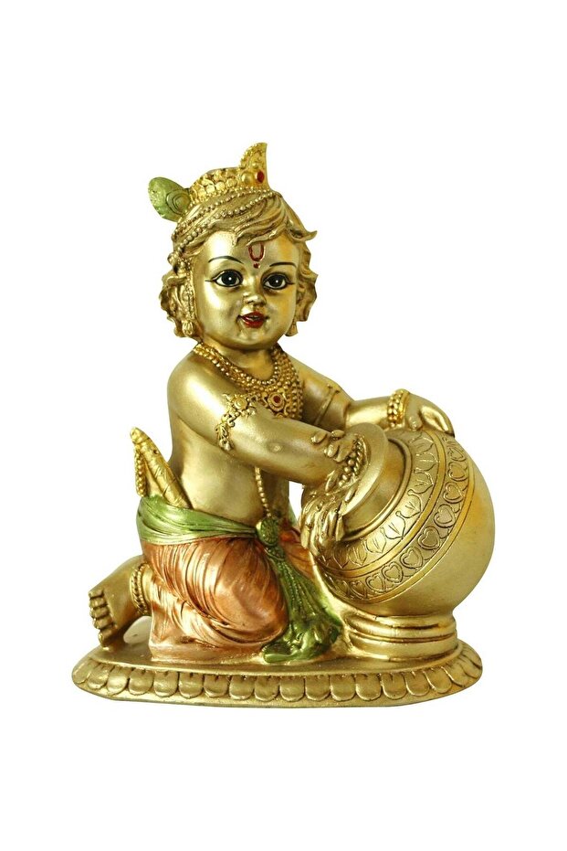 Hindu Lord Baby Krishna Statue – Indian Idol Krishna Figurines for Home Mandir Temple Pooja - India