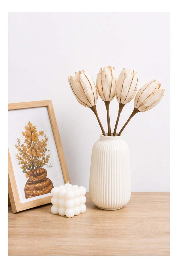 Artificial Tulip Flower Stems for Home Decoration – Realistic Decorative Faux Flowers for Vase, Liv