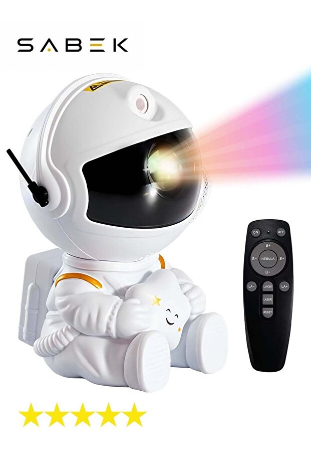 Astronaut Galaxy Star Projector Night Light – 360° Rotating Magnetic Nebula Projector with Remote C