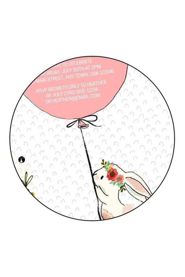 Rabbit Printed Fridge Magnet White/Pink/Beige 5.5cm