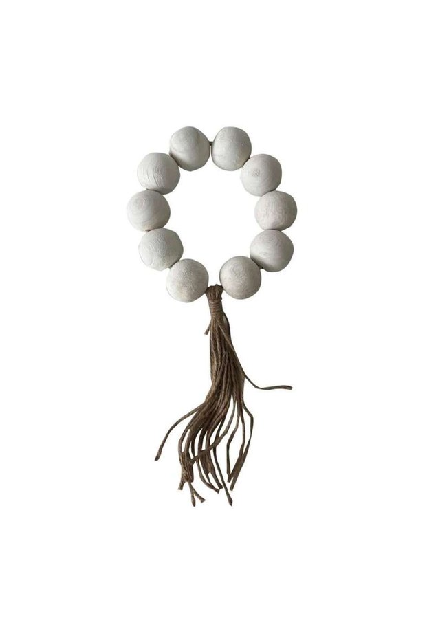 Alida Wooden Decor Beaded Garland Dia5x48cm - White - 112AIC9902880