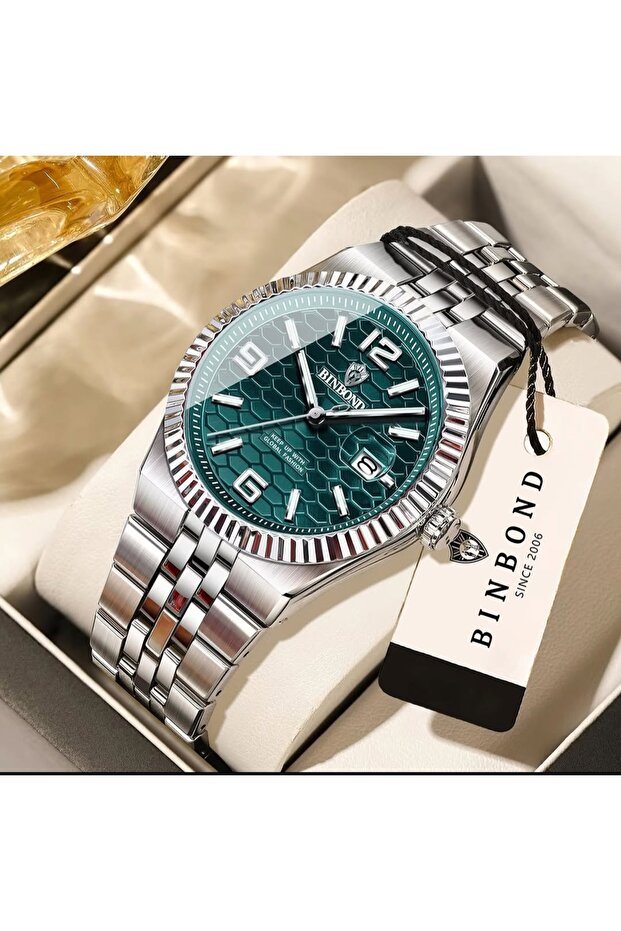 Steel Men's Wristwatch with Calendar
