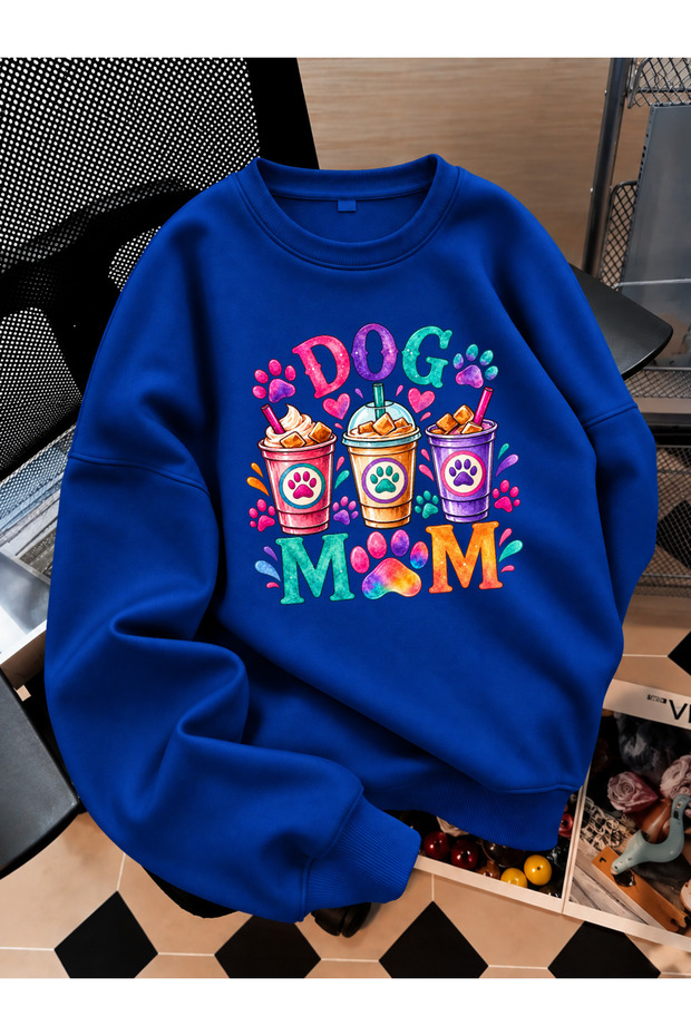 Crew Neck Sweatshirt for Girls, Printed 3-Yarn Threaded Winter Sweatshirt