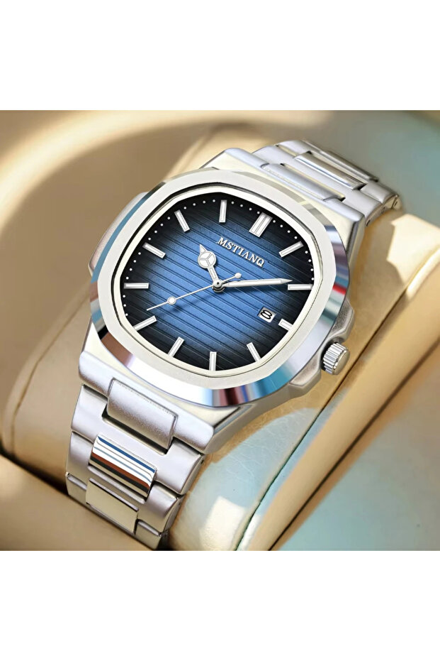 Steel Men's Wristwatch with Calendar