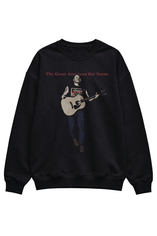 Unisex Oversize Zach Bryan Printed Hoodless Crew Neck Sweatshirt