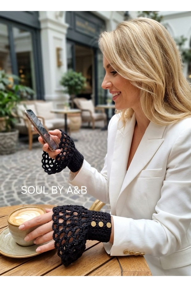 Hand-Knitted Cuff Gloves, Arm Warmers, Fingerless Gloves, Jacket Coat Dress Accessory