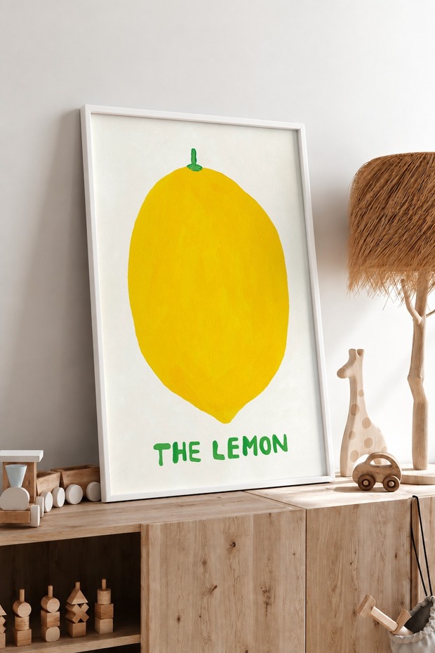 Lemon Framed Mdf Table Poster Kitchen Wall Decor Gift