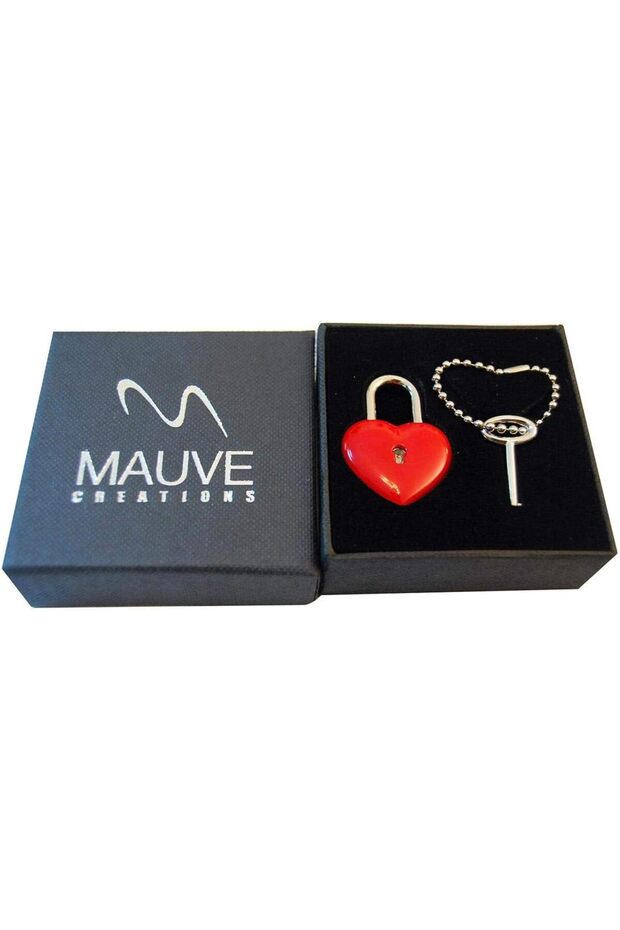 Heart Shape Mini Pad Lock - Mauve