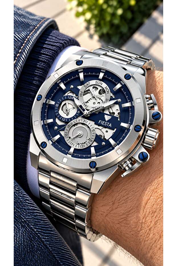Functional, Full Steel (Case, Strap), 5 Atm Pool and Sea Use, Men's Wristwatch in Stylish Box