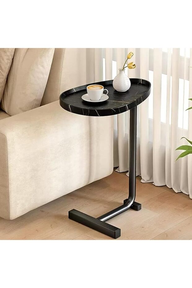 Nzone Coffee Table, C Table End Table, C Shaped End Table for Couch Modern Small Spaces Side Coffee