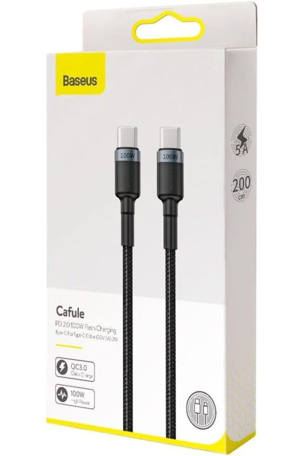كابل شحن سريع من سلسلة Pudding من النوع C إلى النوع C بقوة 100 وات بطول 1.2 متر، Galaxy Blue