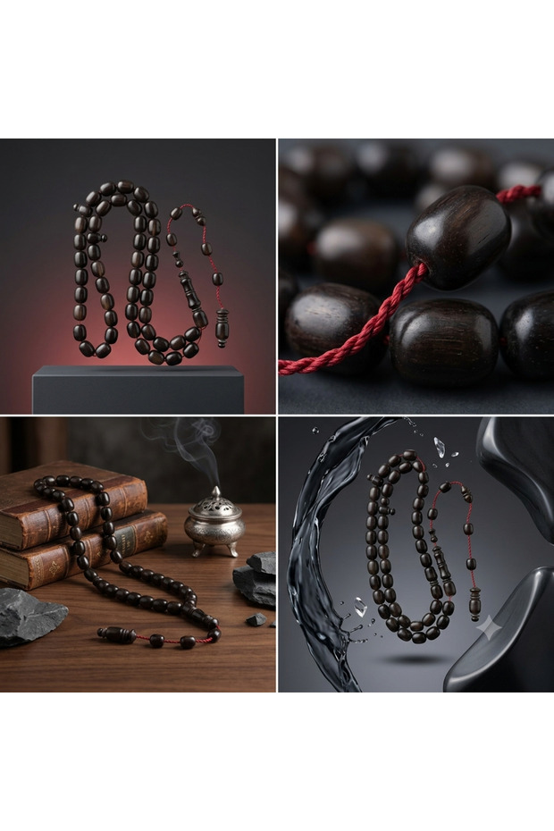 Luxury Belgian Bakelite Pool Cue Brown 45 Beads Red String