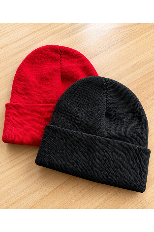 2 Pcs Men Women Fisherman Beanie Winter Beanie Plain Folded Beanie