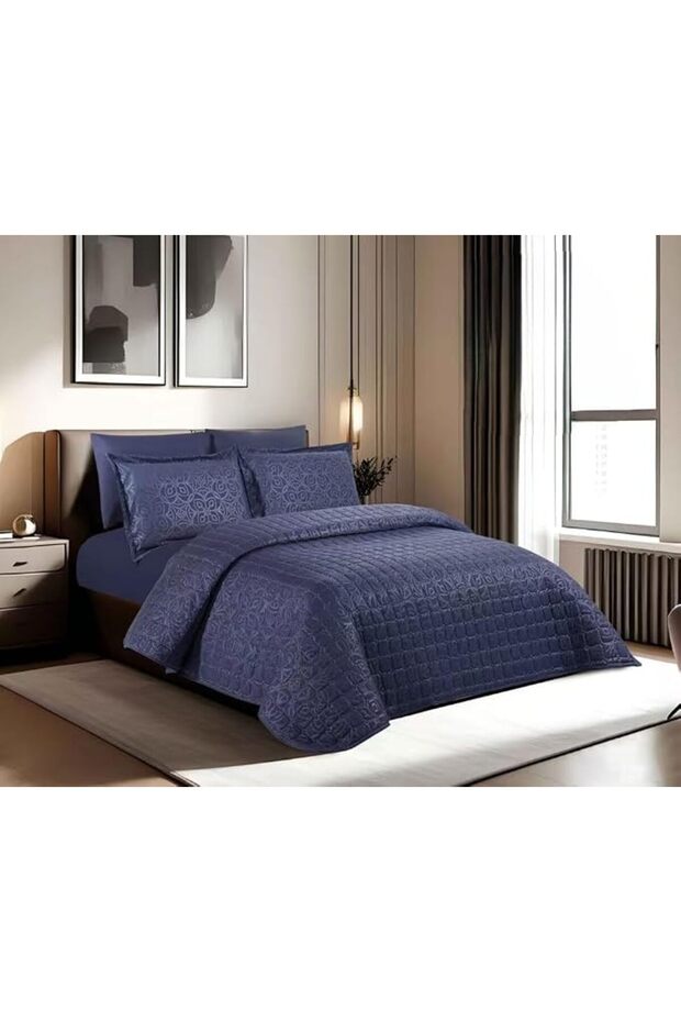 Happymoon Bedding Comforter Set Single Bed Size – 4-Pcs Solid Quilted Bed Set with Soft Microfiber F
