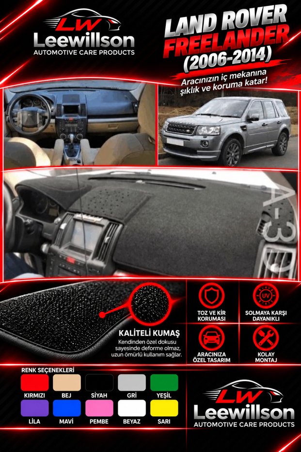 Land Rover Freelander (2006-2014) Dashboard Protection Protective Cover Carpet Front Chest Panel A3D