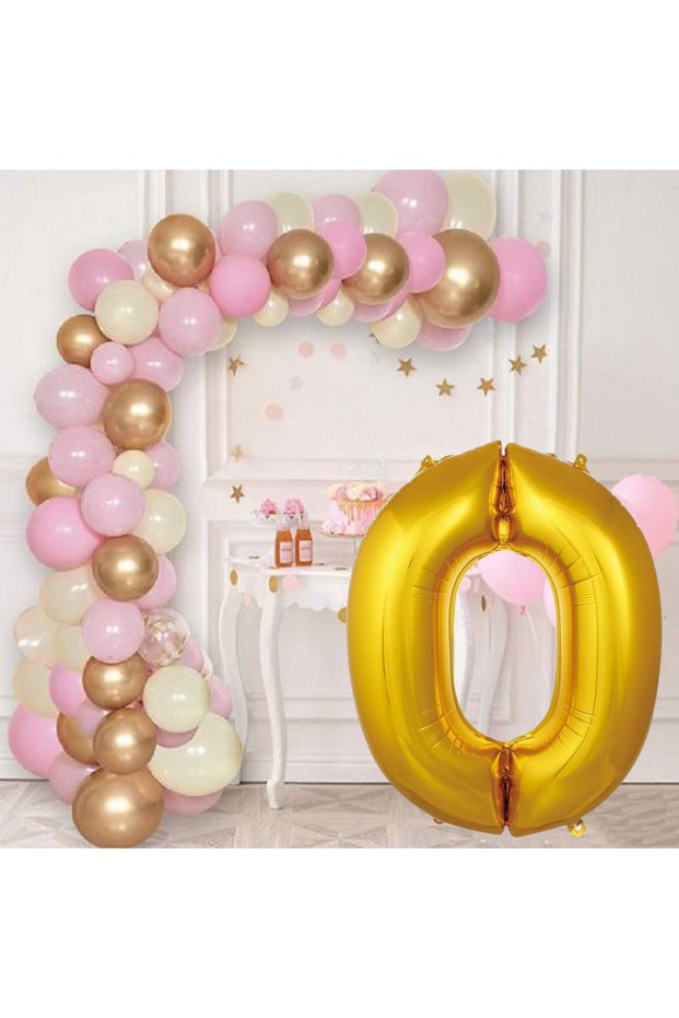 0 Year Old Pink Concept Balloon Set Birthday Balloon Stylish Party Decoration