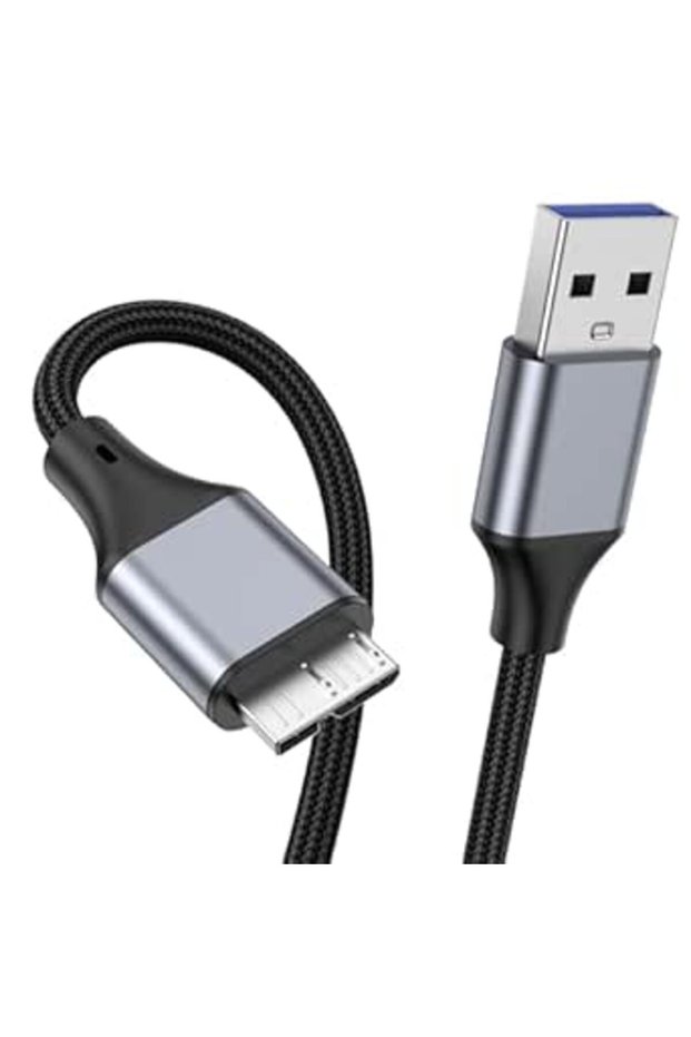 كابل USB 3.0 مايكرو B بطول 3.3 قدم، كابل محرك الأقراص الصلبة الخارجي USB A إلى مايكرو B متوافق مع محركات الأقراص الصلبة