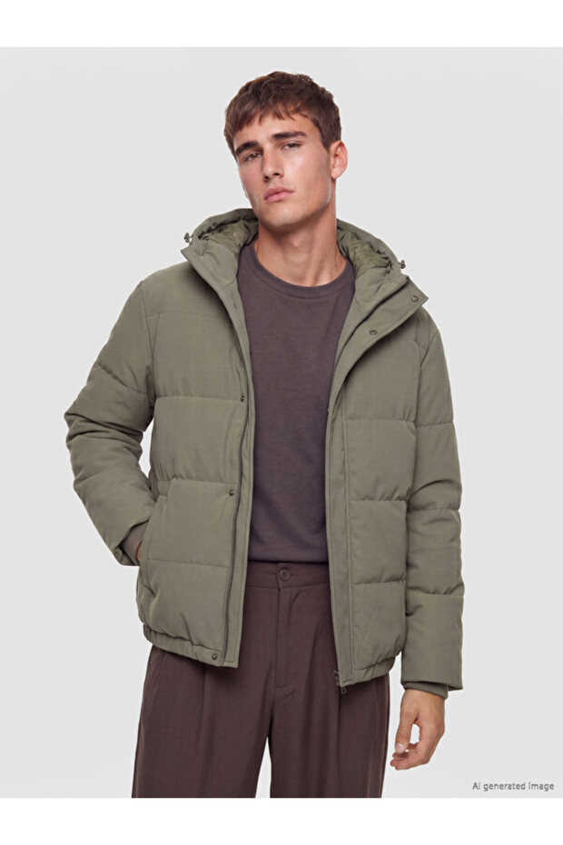 Rmz Gi̇yi̇m Farkiyla Standard Fit Hooded Men's Puffer Jacket