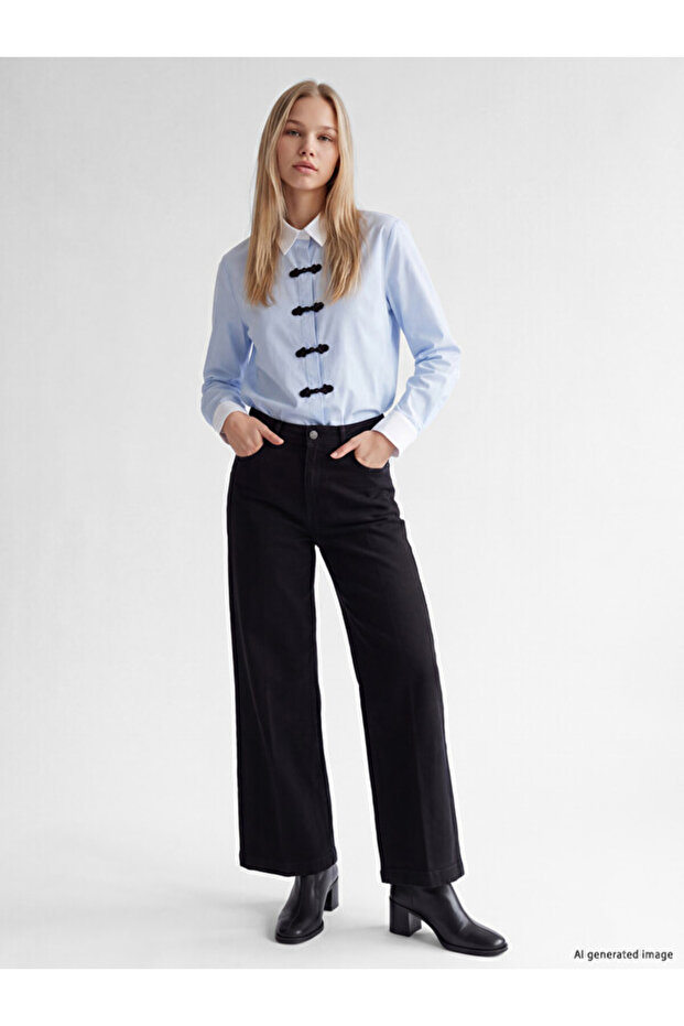 Esvab • Modern & Distinctive Wide Leg Jeans with Pockets