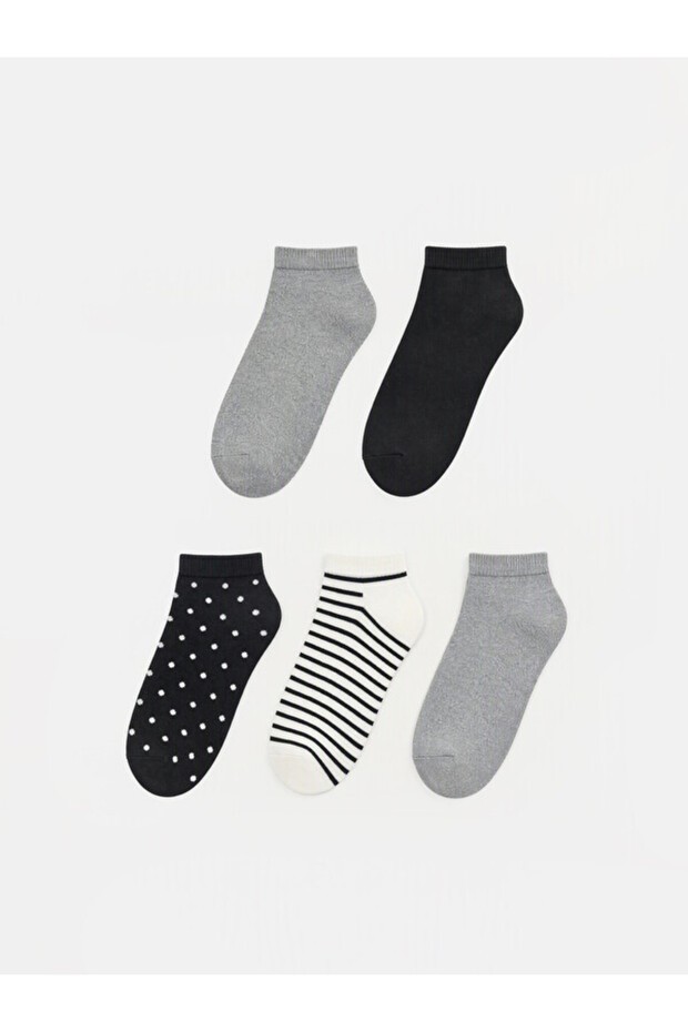 Rmz Gi̇yi̇m Farkiyla Embroidered Women's Booties Socks 5-Pack