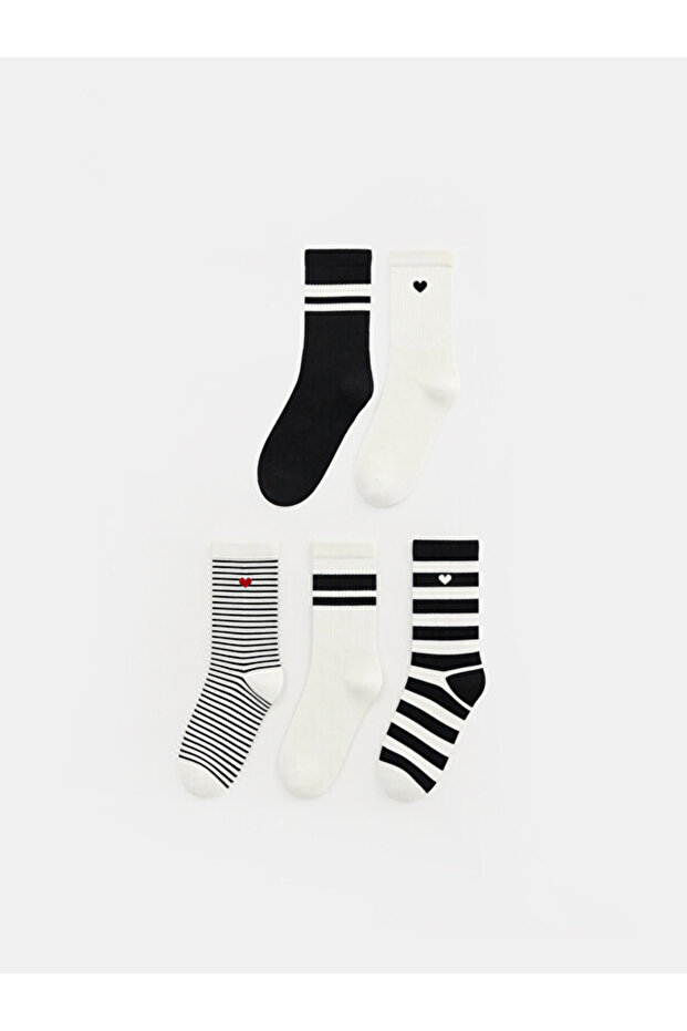 Esvab • Modern & Seçkin Striped Women's Socks 5-Pack