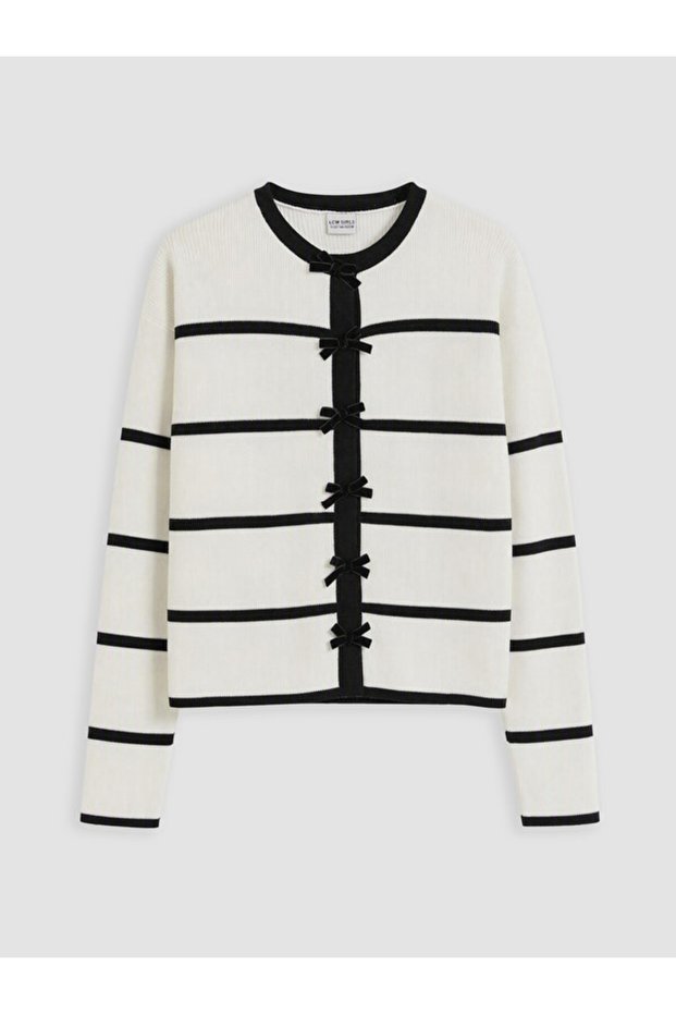 Girls' Knitwear Cardigan with Bow Detail from Uzg Store for Style Enthusiasts