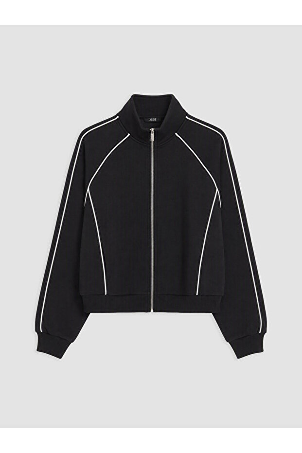 Esvab • Modern & Distinctive Striped Loose Fit Women's Zippered Sweatshirt