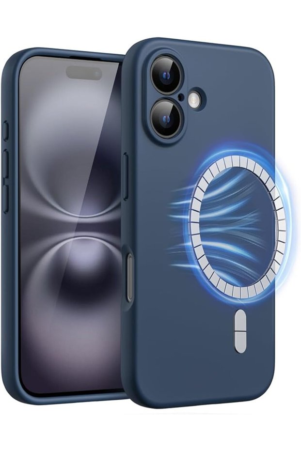 Magnetic Silicone Case for iPhone 16, Ultramarine