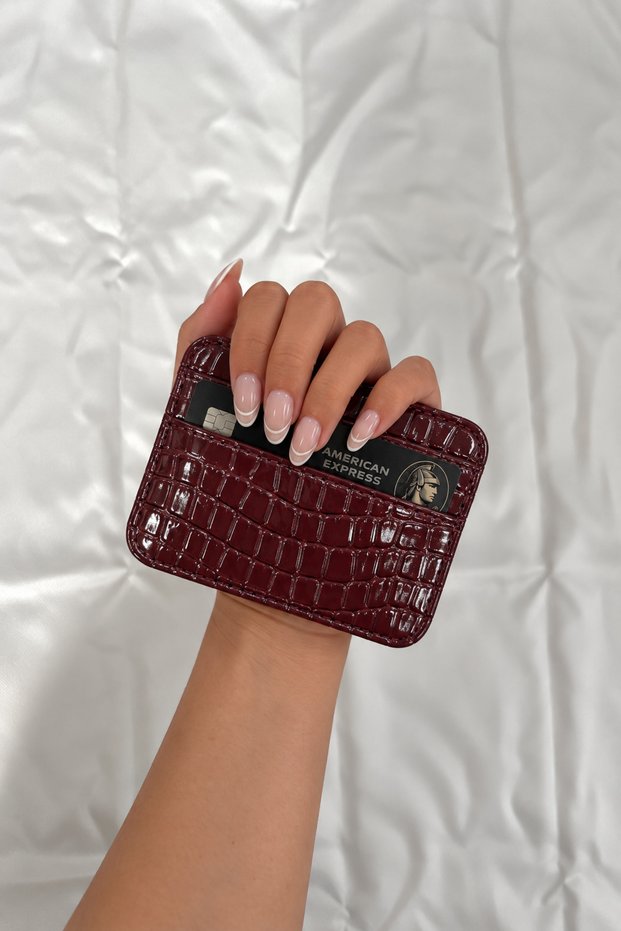 Women's Faux Leather 5-Compartment Elegant Design Croco Patterned Card Holder