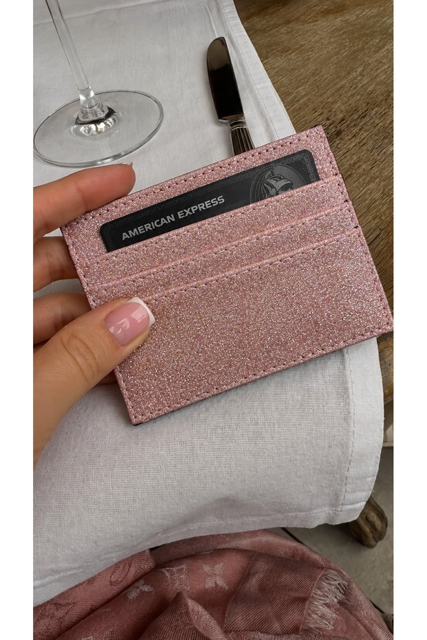 Women's 7-Compartment Glittery Shiny Card Holder
