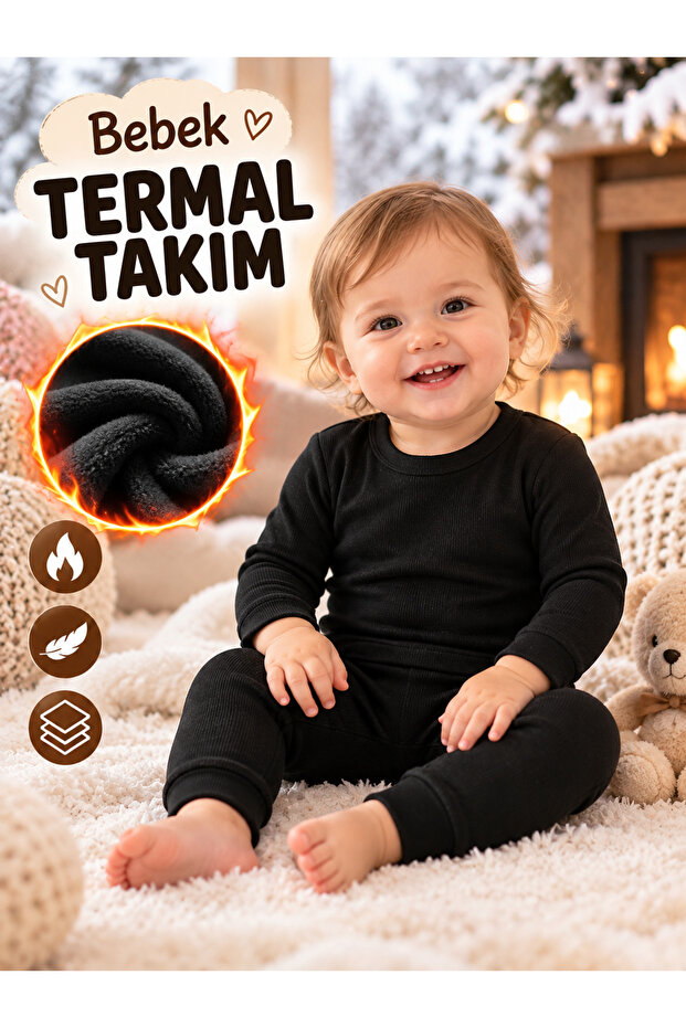 Baby Cold Weather Thermal Underwear Set Soft Inner Layered Winter Set